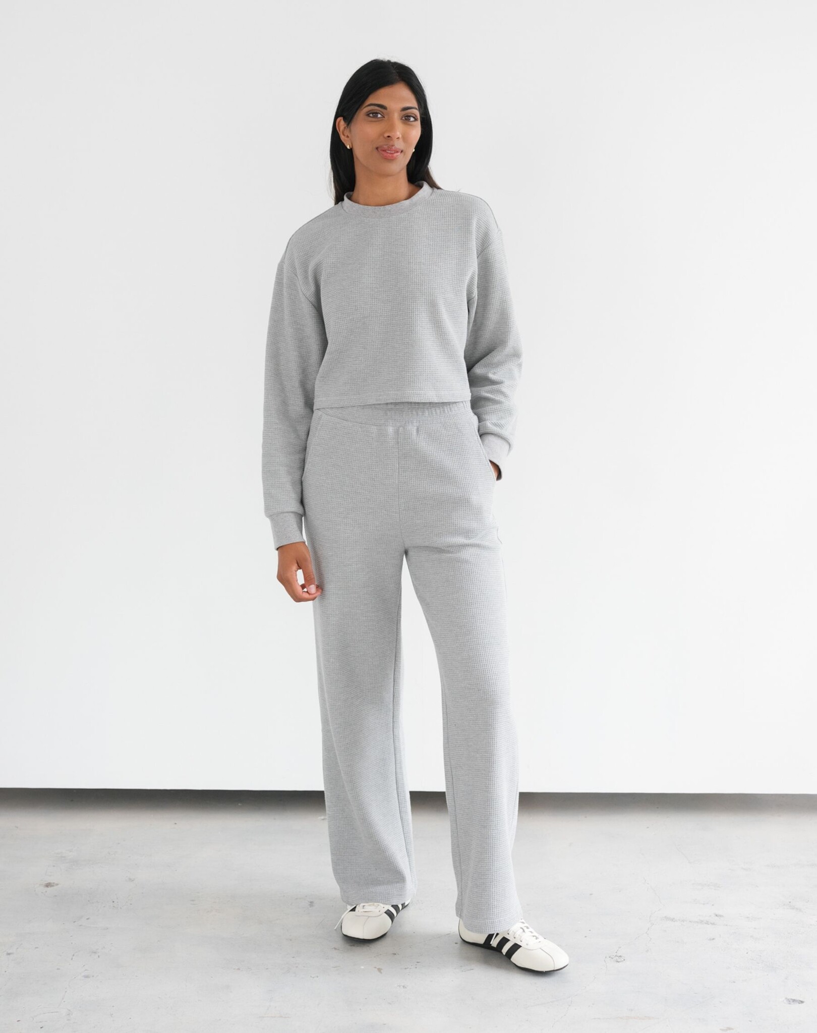 Brunette The Label Waffle Knit Boxy Top