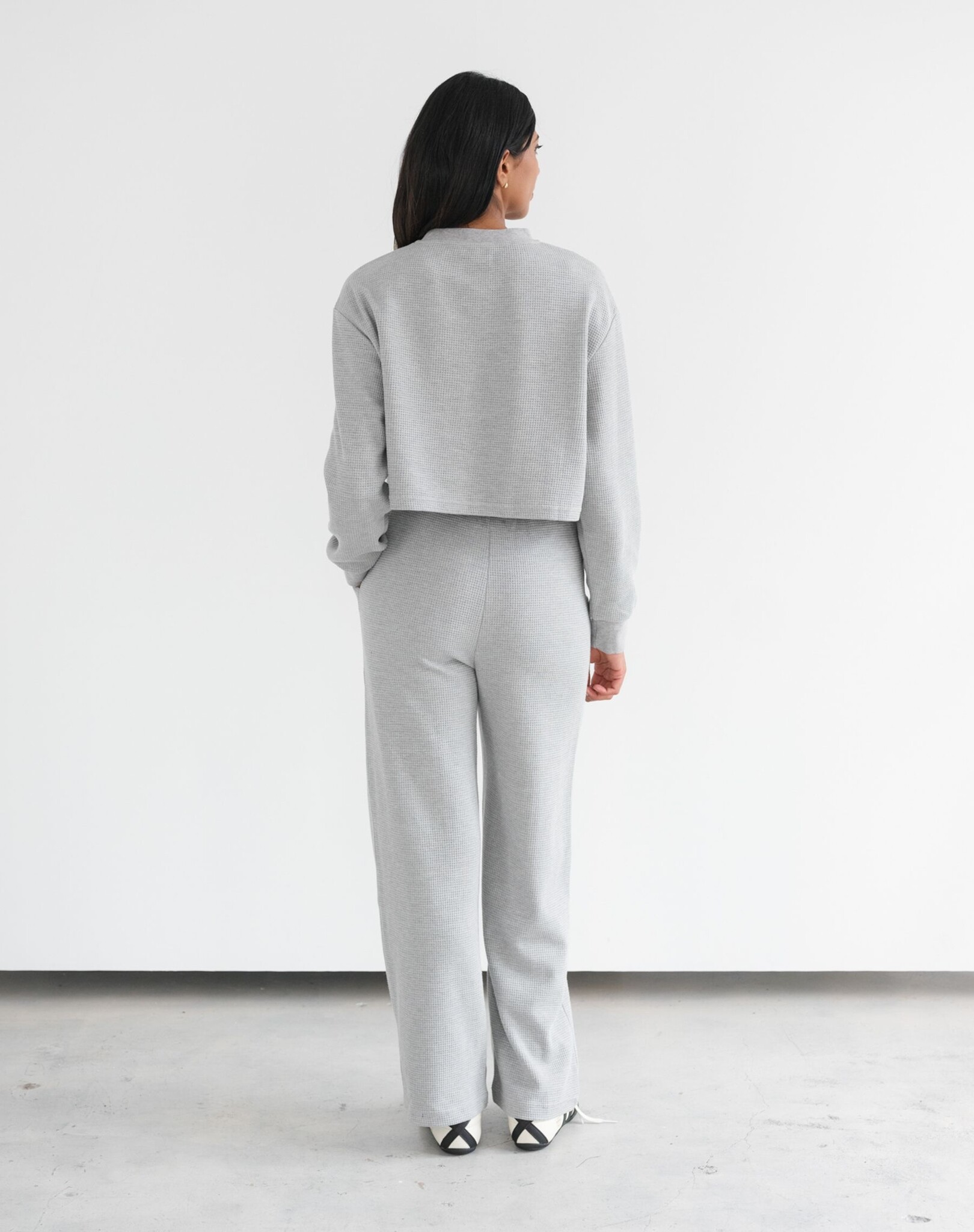 Brunette The Label Waffle Knit Boxy Top