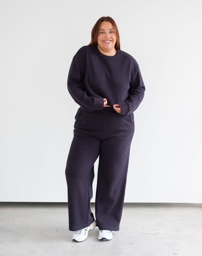 Waffle Knit LS Boxy Top - Dutch Growers Saskatoon