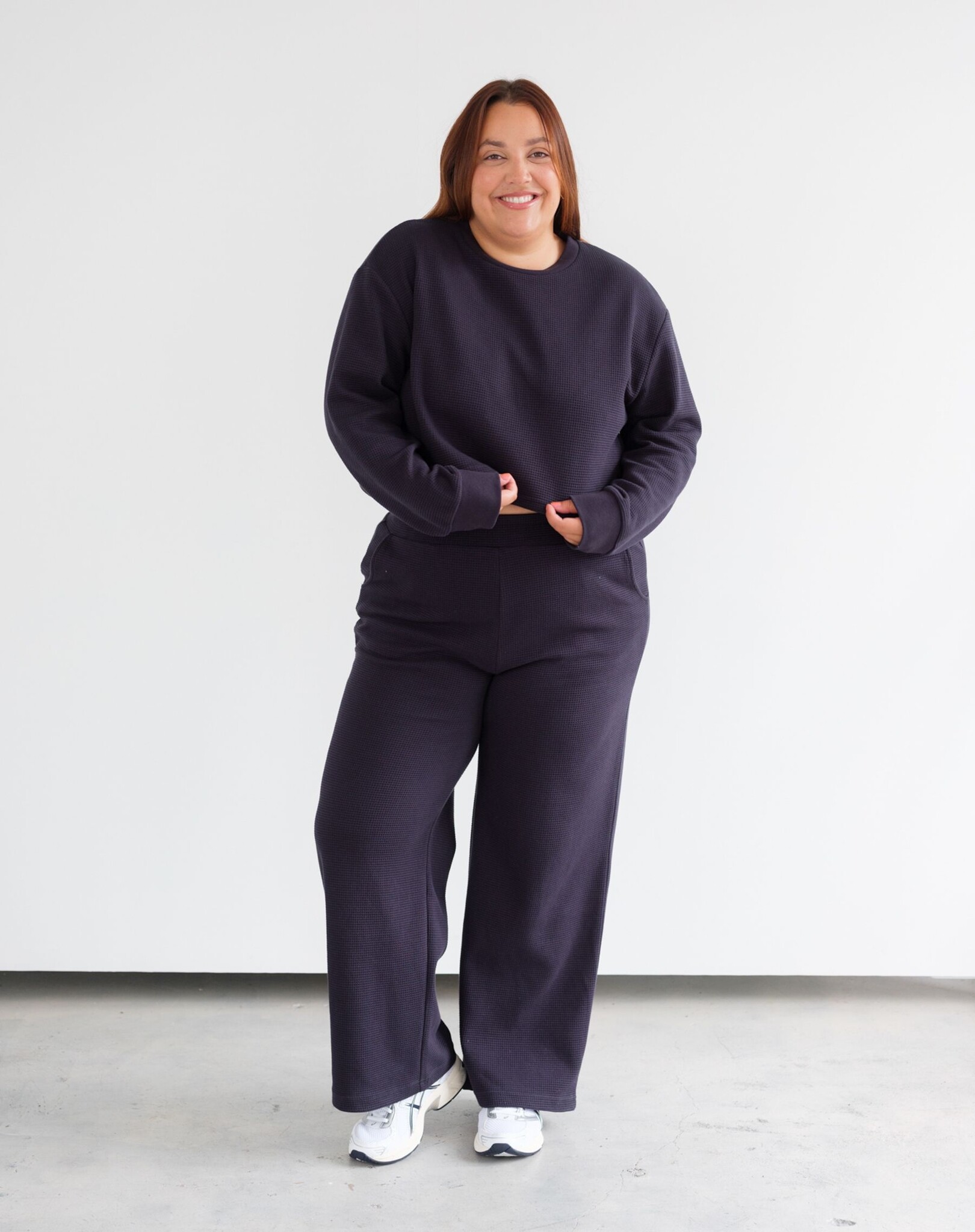 Brunette The Label Waffle Knit Boxy Top