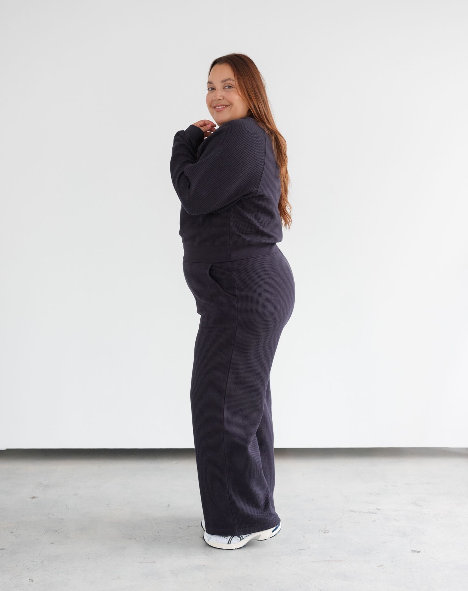 Brunette The Label Waffle Knit Wide Leg Pant