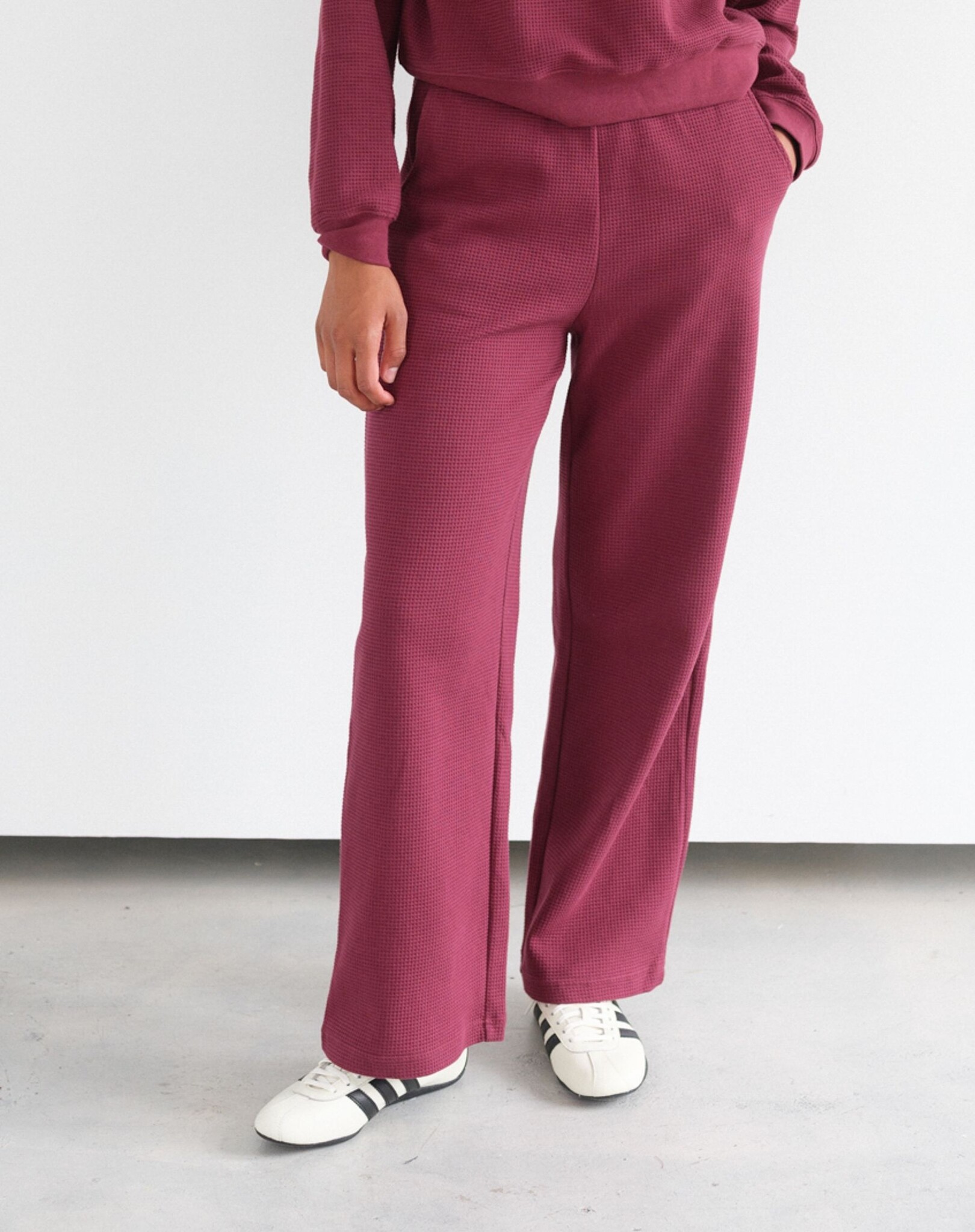 Brunette The Label Waffle Knit Wide Leg Pant