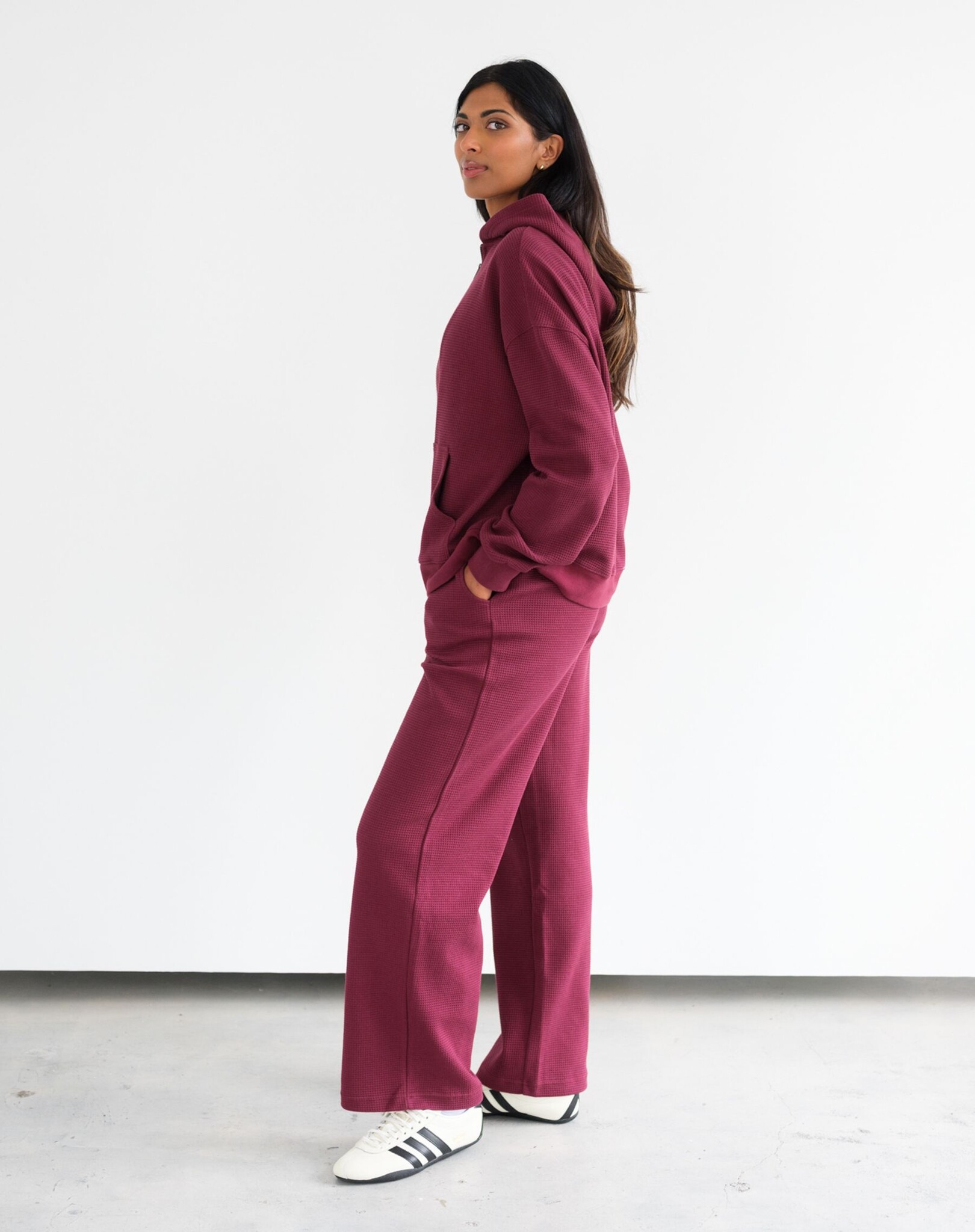Brunette The Label Waffle Knit Wide Leg Pant