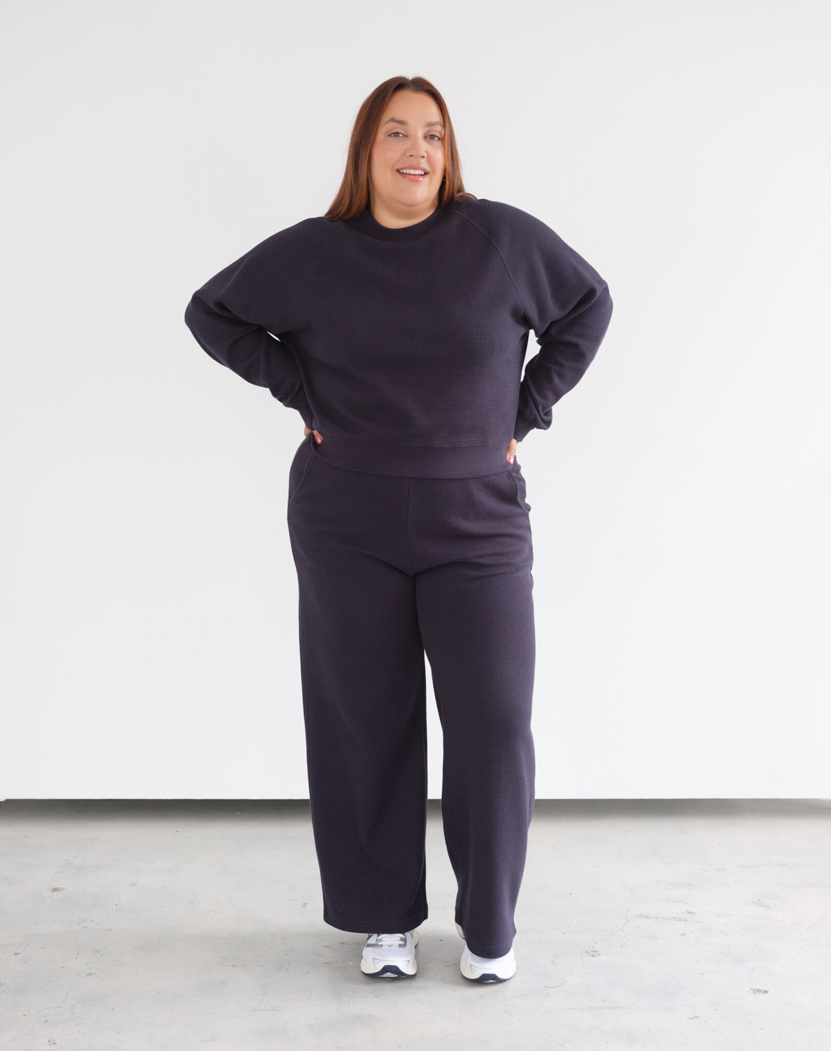 Brunette The Label Waffle Knit Wide Leg Pant