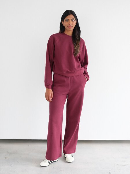 Brunette The Label Waffle Knit Wide Leg Pant