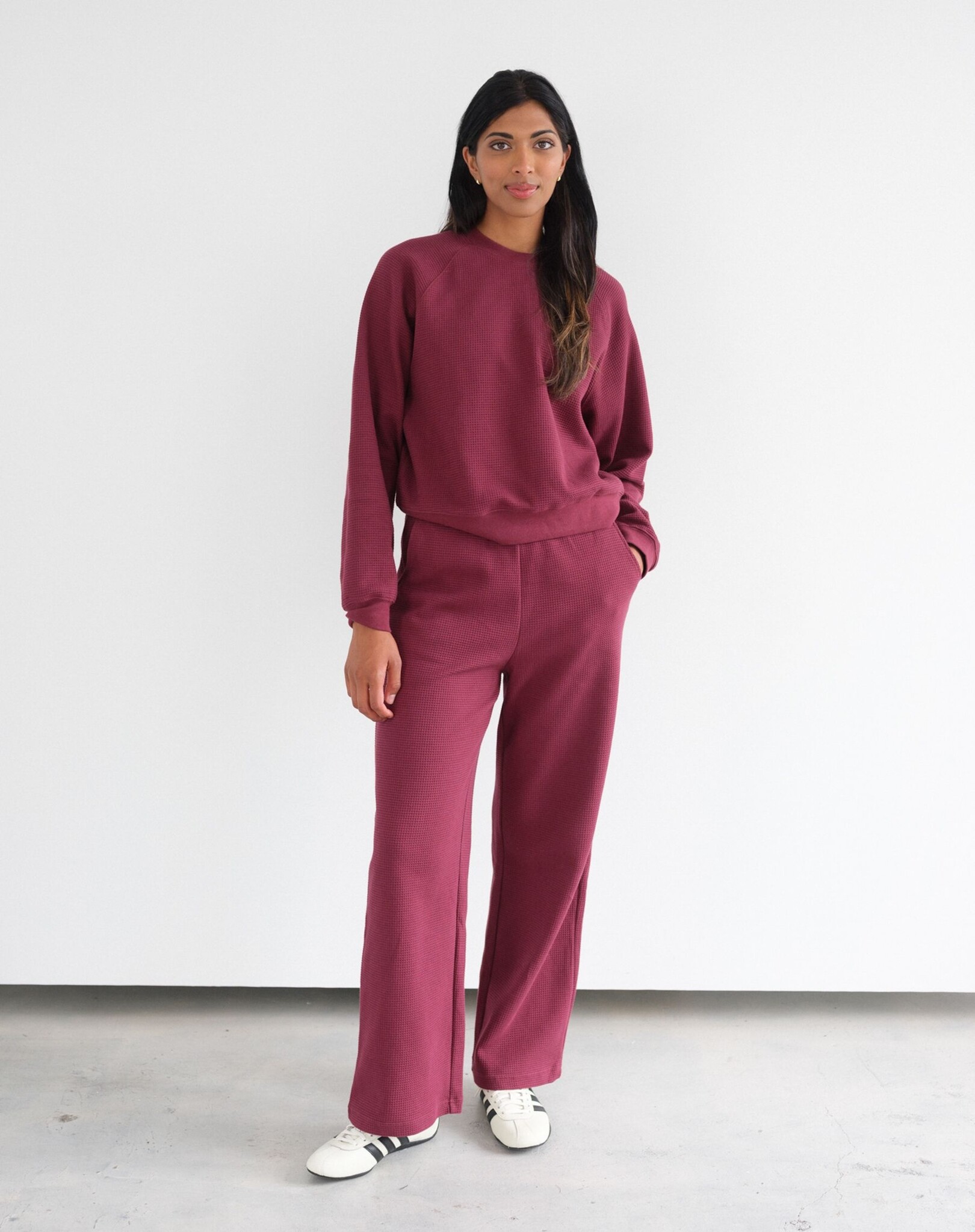 Brunette The Label Waffle Knit Wide Leg Pant