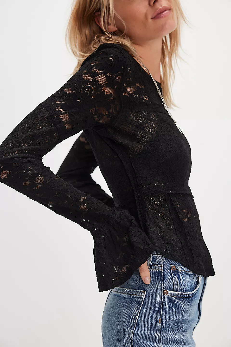 Free People Lace Layering Long Sleeve
