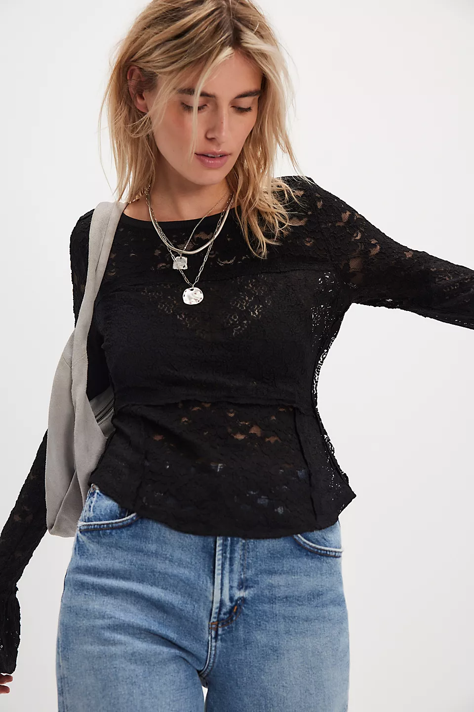 Free People Lace Layering Long Sleeve