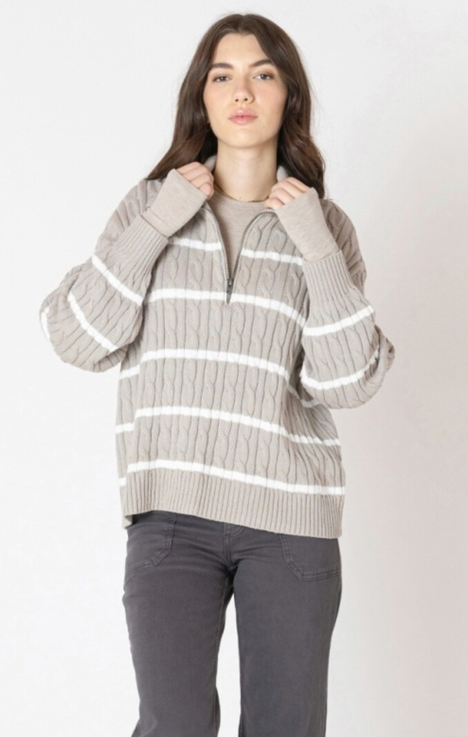 Dex Half Zip Cable Sweater