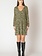 Black Tape Pleated A-Line LS Dress