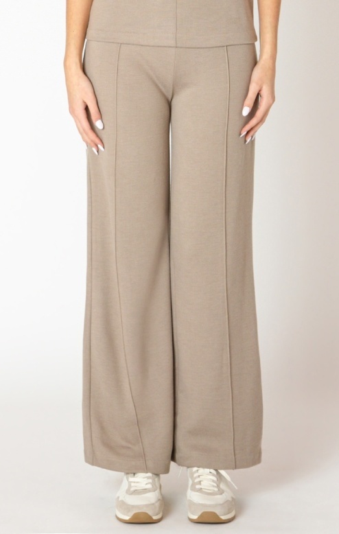 Black Tape Wide Leg Detail Seam Pant