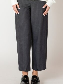 Black Tape Button Hem Pant