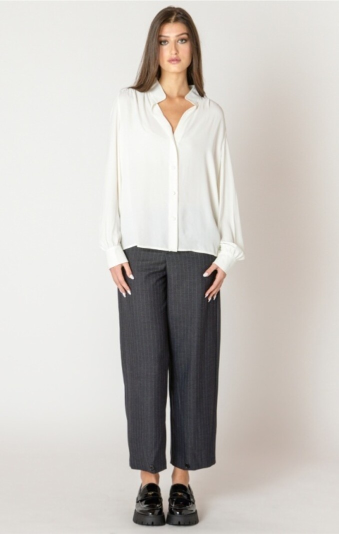 Black Tape Button Hem Pant
