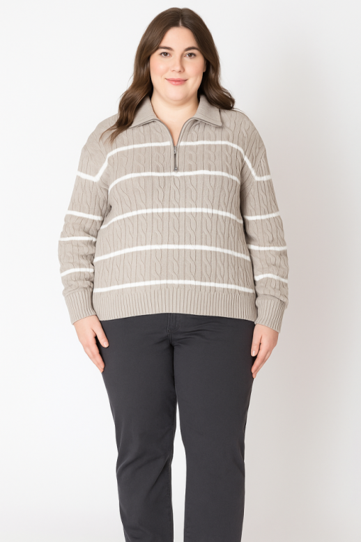 Dex Half Zip Cable Sweater