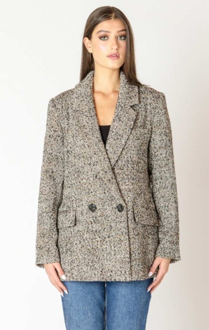 Black Tape Textured Longline Blazer
