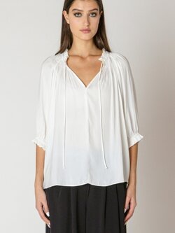 Black Tape Soft Pleated Top