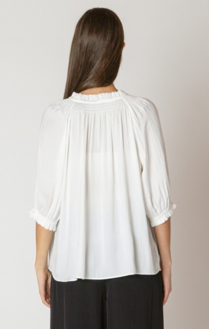 Black Tape Soft Pleated Top