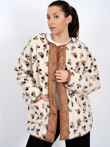 RD Style Sophia Sherpa Button Jacket