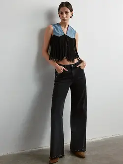 MAVI Rebecca Studded Wide Leg Jean