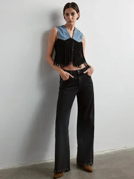 MAVI Rebecca Studded Wide Leg Jean