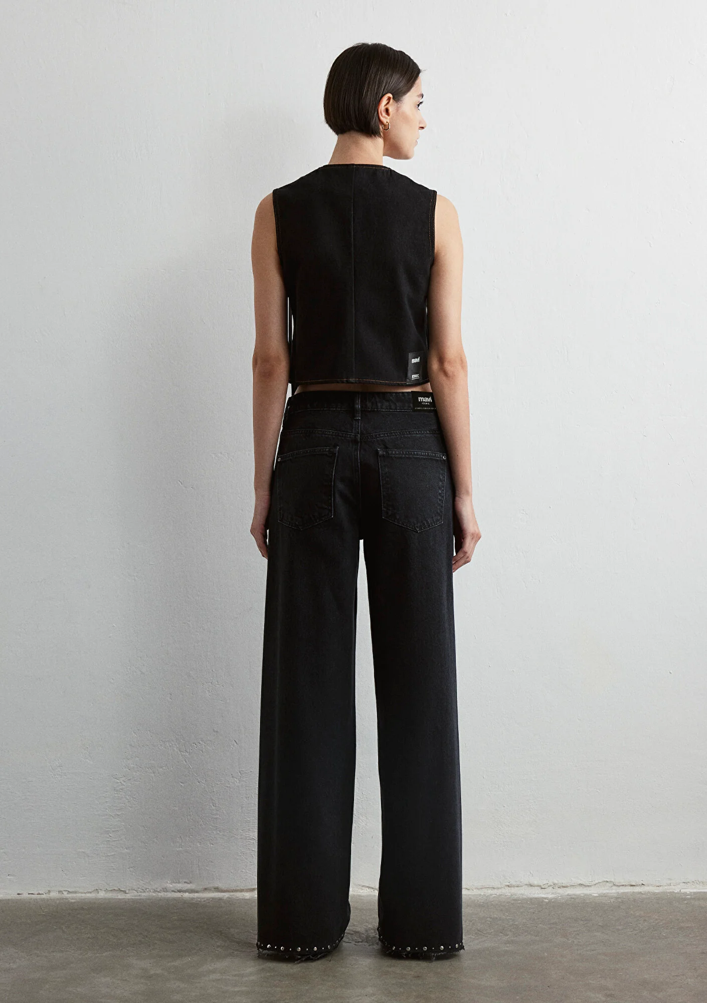 MAVI Rebecca Studded Wide Leg Jean