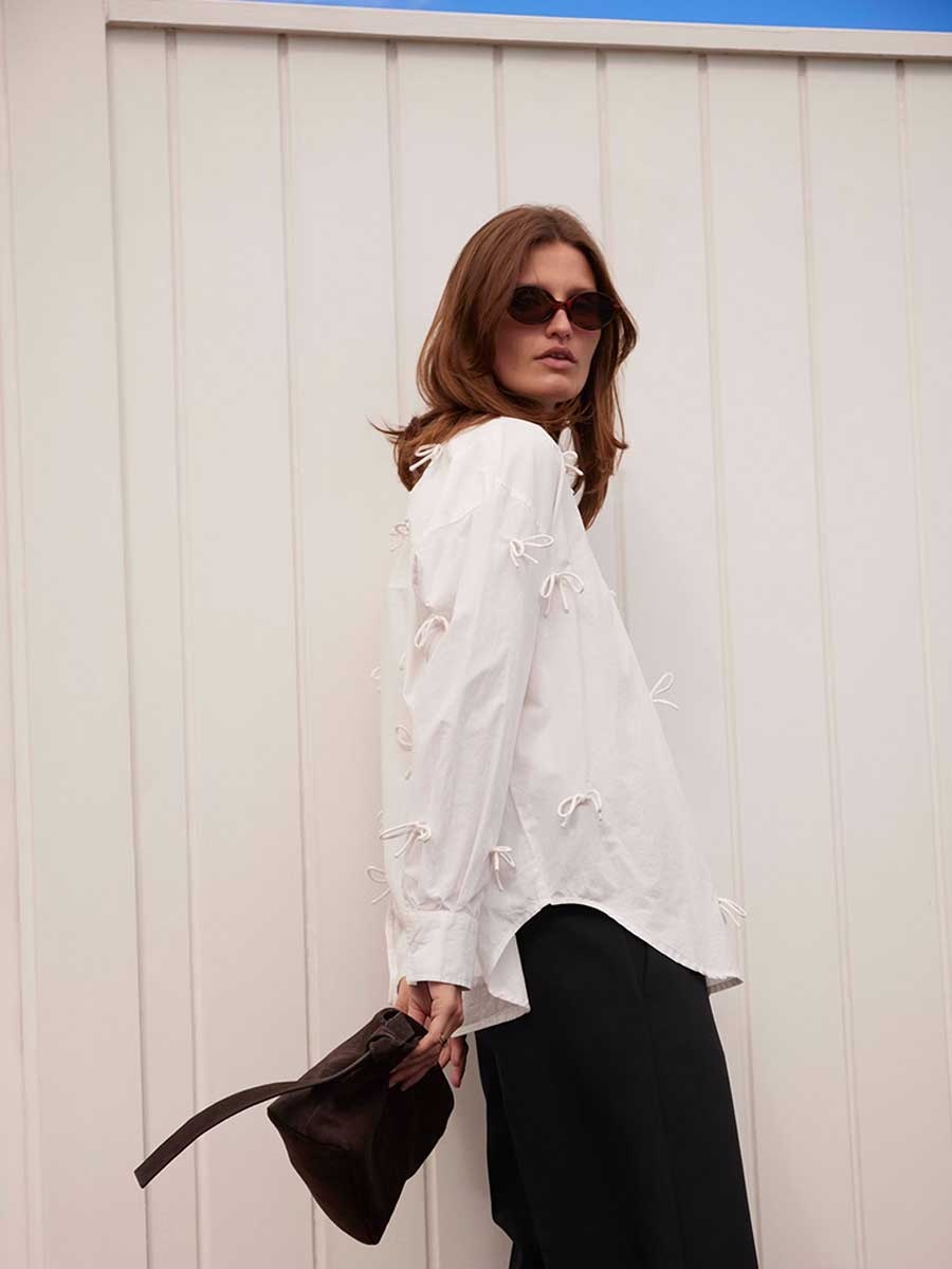 Soaked in Luxury Joa Bow Long Sleeve