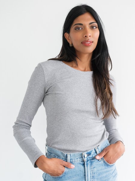 Brunette The Label Ribbed Fitted Long Sleeve Shirt