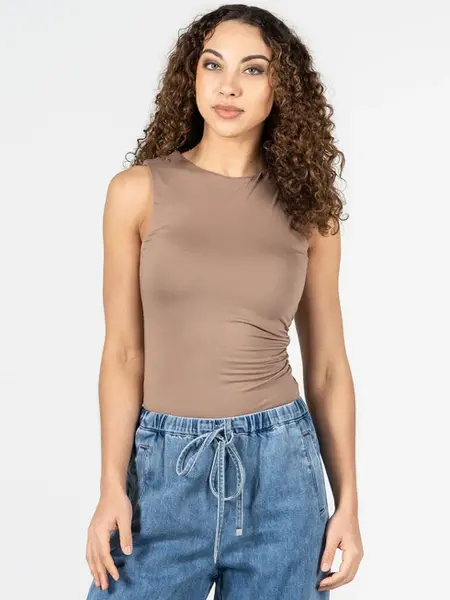 Rouched Crewneck Top