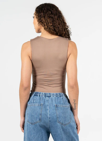 Rouched Crewneck Top