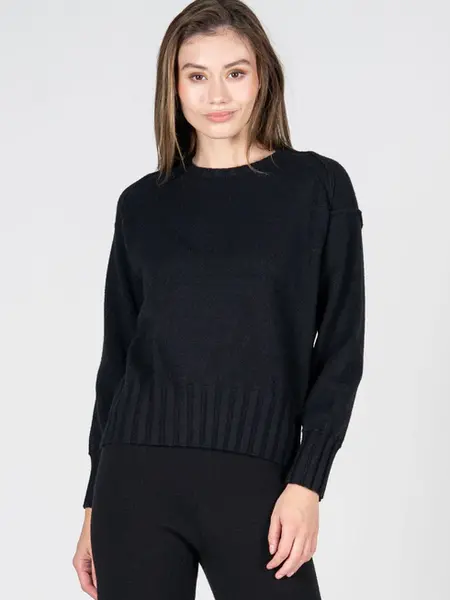 Cest Moi Ribbed Crewneck Sweater