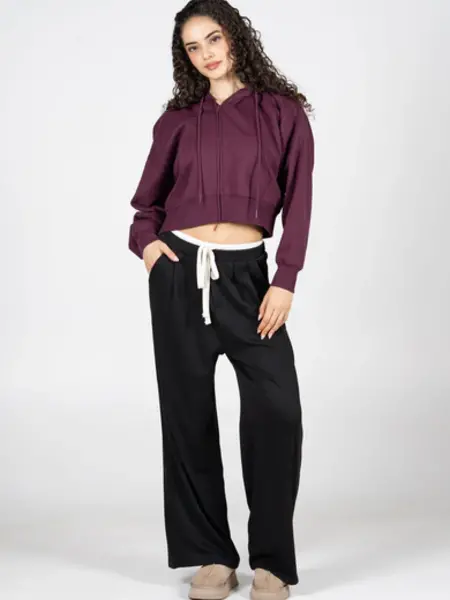 Cest Moi Double Waist Tie Front Pant