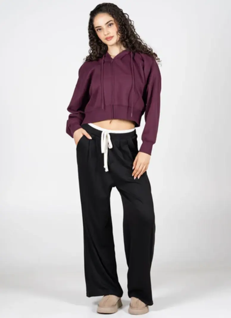 Cest Moi Double Waist Tie Front Pant