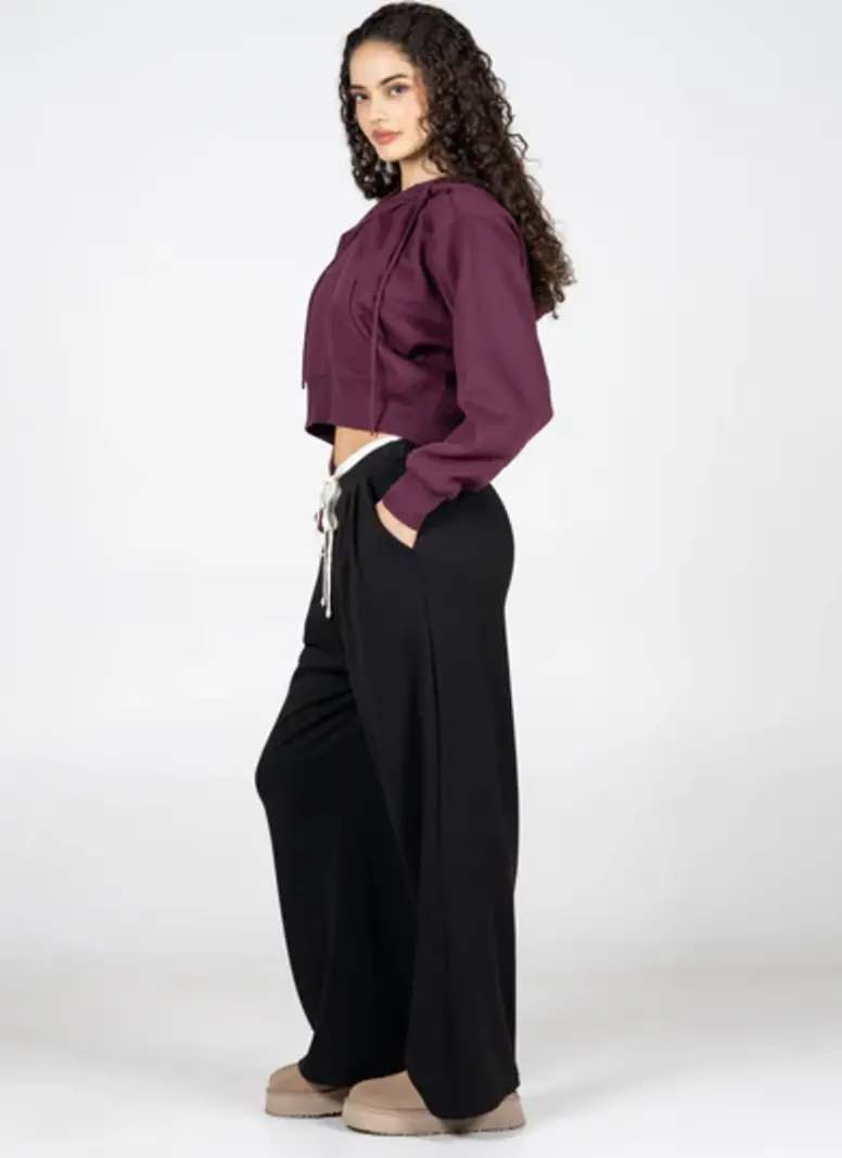 Cest Moi Double Waist Tie Front Pant