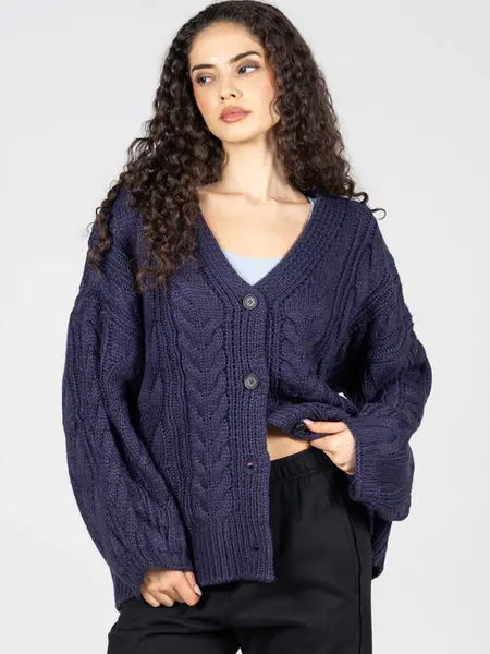 Cest Moi Chunky Cable Knit Cardigan