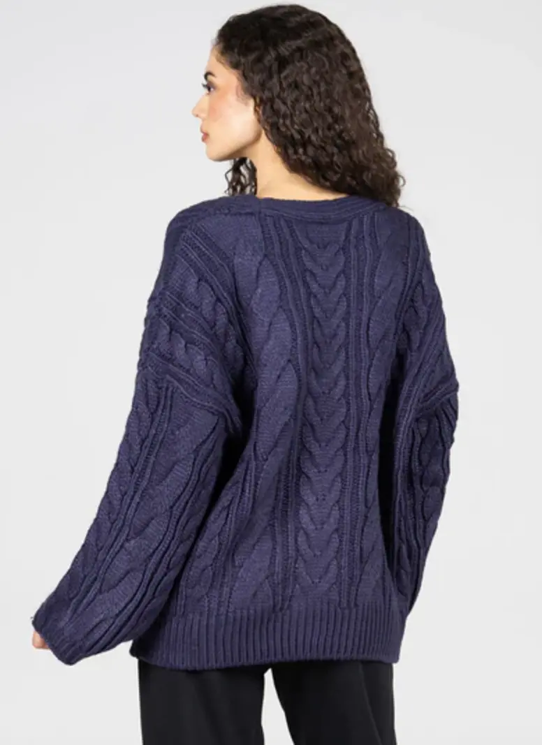 Cest Moi Chunky Cable Knit Cardigan