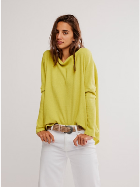 Free People Latte Blues Thermal Solid