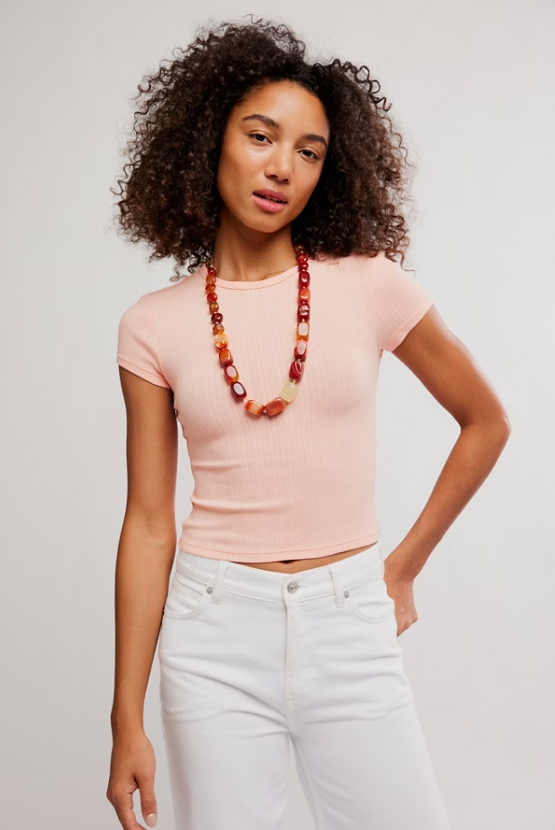 Free People Wait A Minute Baby Tee