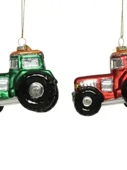Glass Tractor Ornament