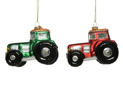Glass Tractor Ornament