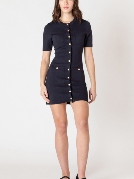 Dex Button Detail Sweater Dress
