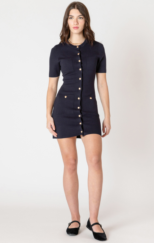 Dex Button Detail Sweater Dress