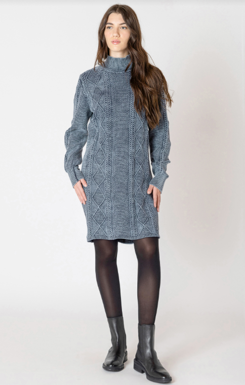 Dex Cable Mock Neck Sweater Dress