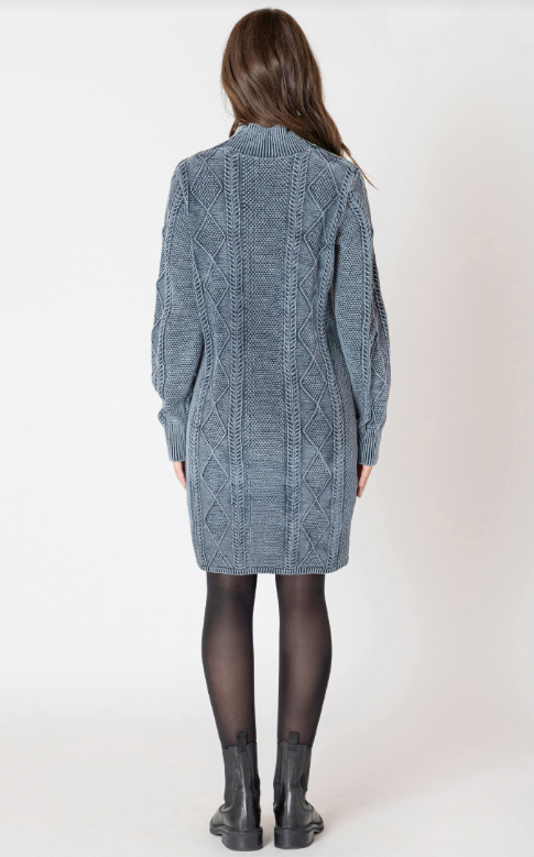 Dex Cable Mock Neck Sweater Dress