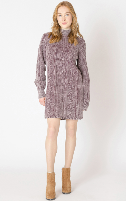 Dex Cable Mock Neck Sweater Dress