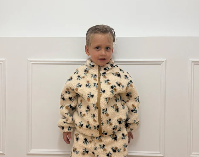 Brunette The Label Kids Floral Sherpa Jacket