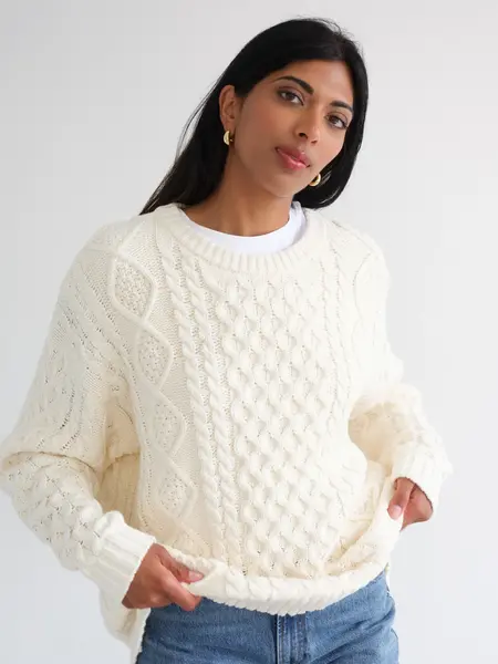 Brunette The Label Irish Cable Oversized Sweater