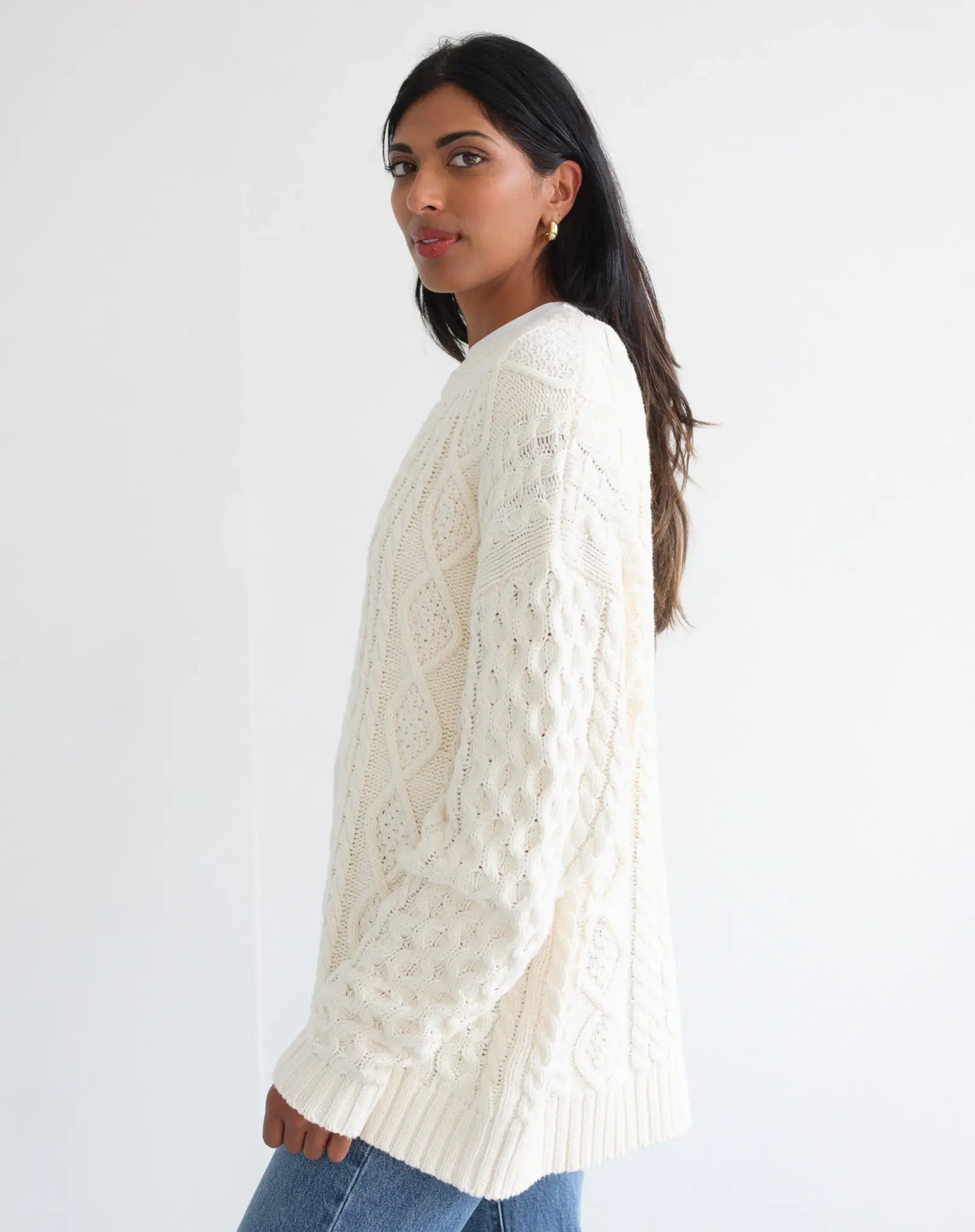 Brunette The Label Irish Cable Oversized Sweater
