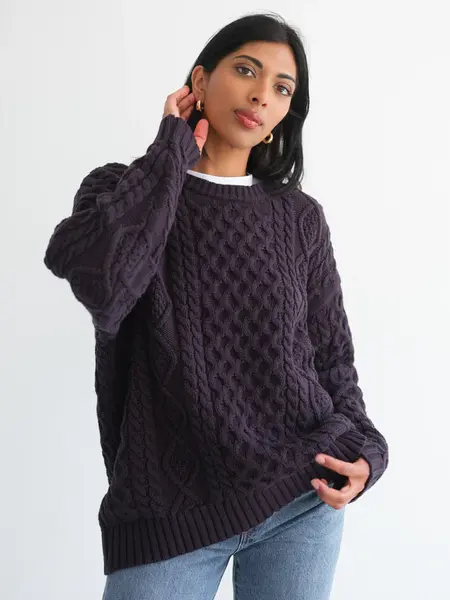 Brunette The Label Irish Cable Oversized Sweater
