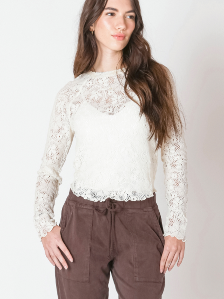 Dex Exposed Seam Lace Top