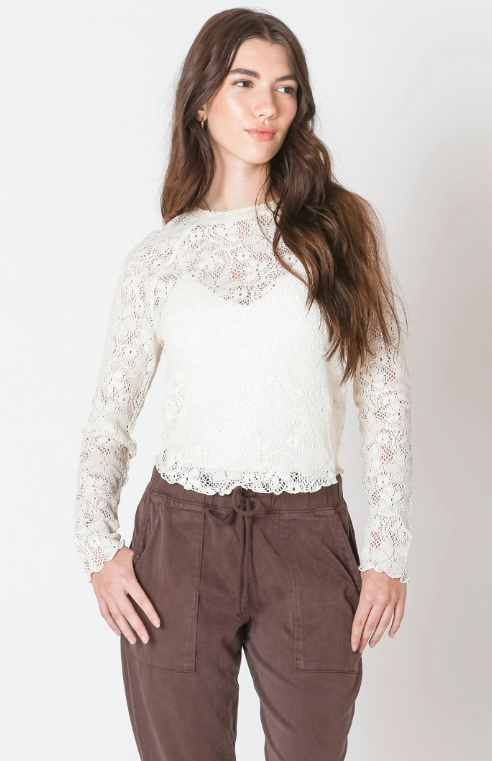 Dex Exposed Seam Lace Top